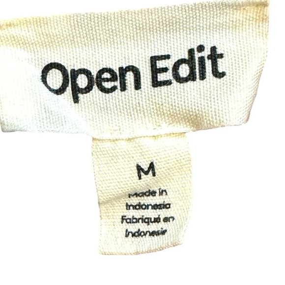 NWOT Open Edit Romantic Floral Tie Front Blouse Cropped Fit Size Medium - Picture 5 of 6